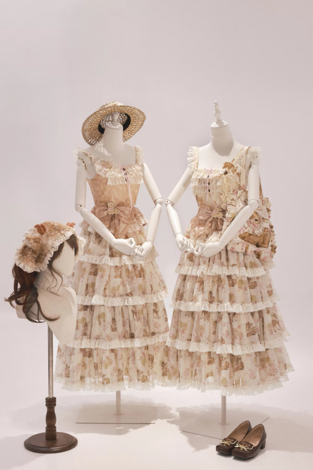 Little Deer Princess Lolita Original Printed Tiered JSK Set