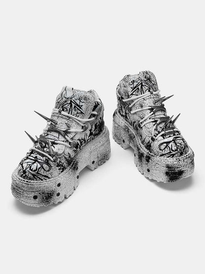 Y2K Gray Platform Shoes LE5009