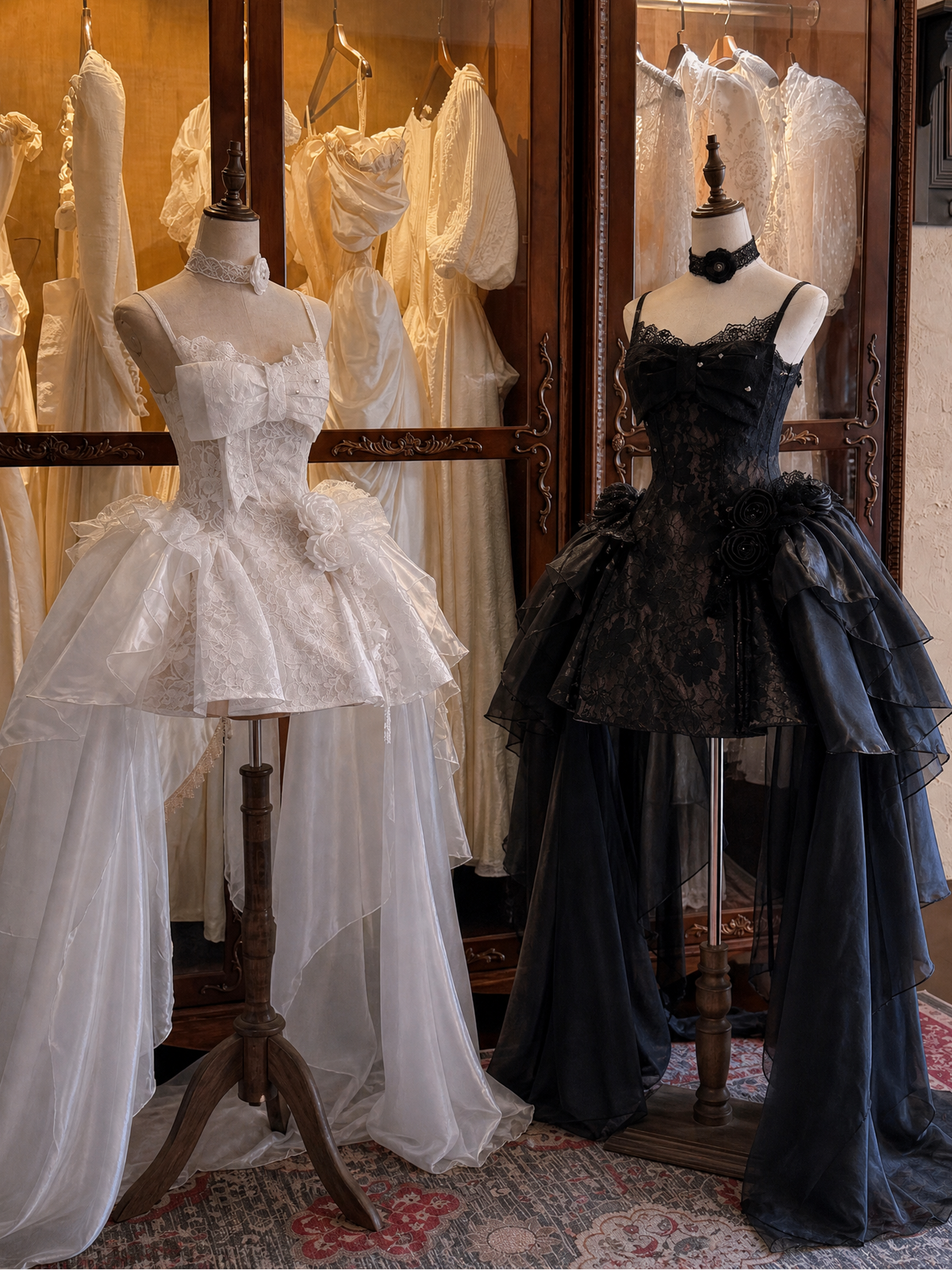 Upper East Maidens Gothic Bridal Long Train Lolita JSK Dress