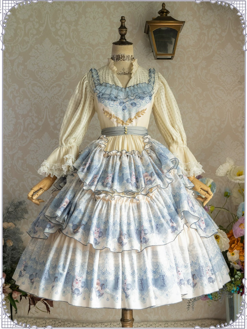 Berry Pie Lolita Print Long / Short JSK Dress