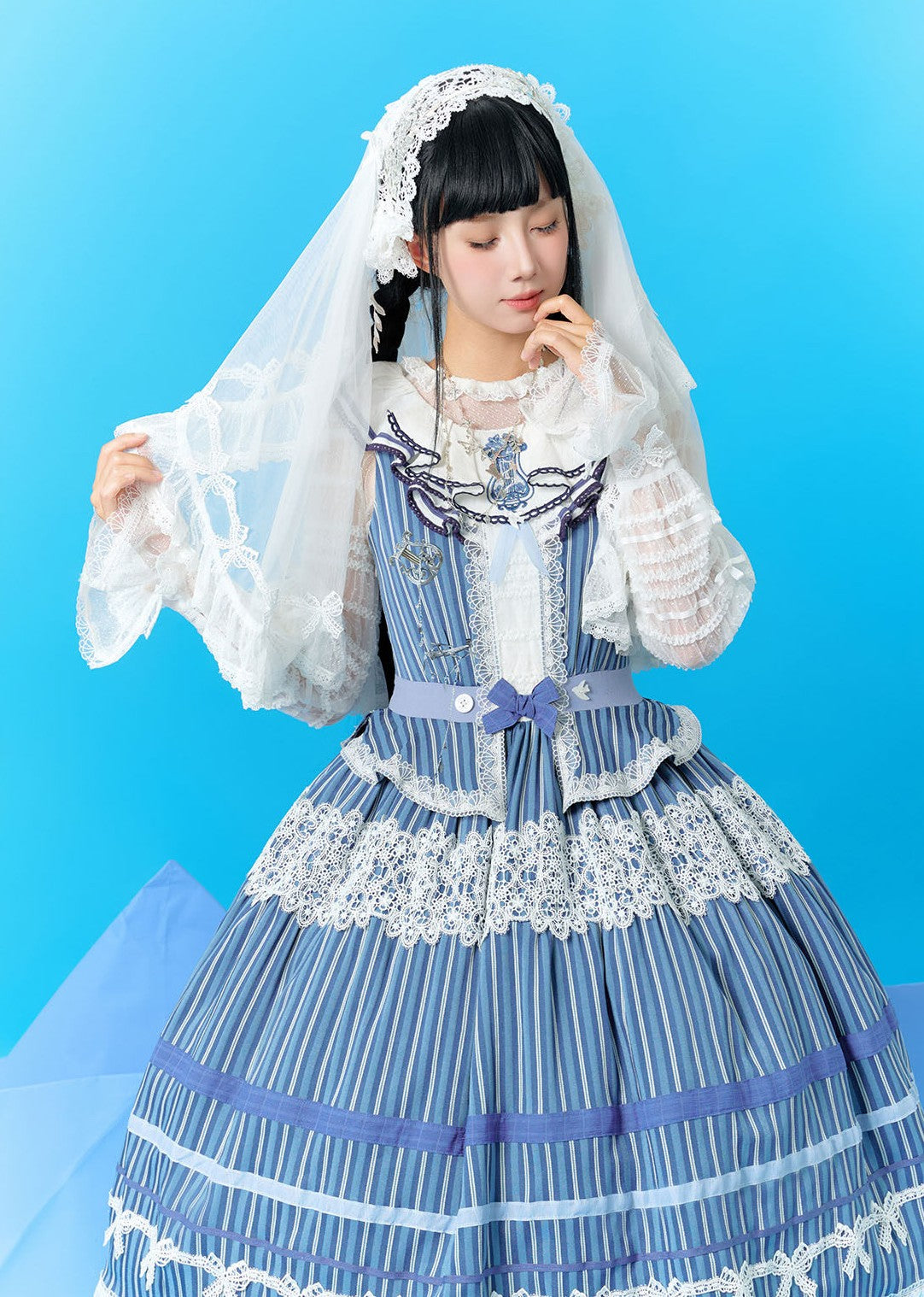 Voyage Apollo Original Sweet Lolita Striped OP/JSK Dress