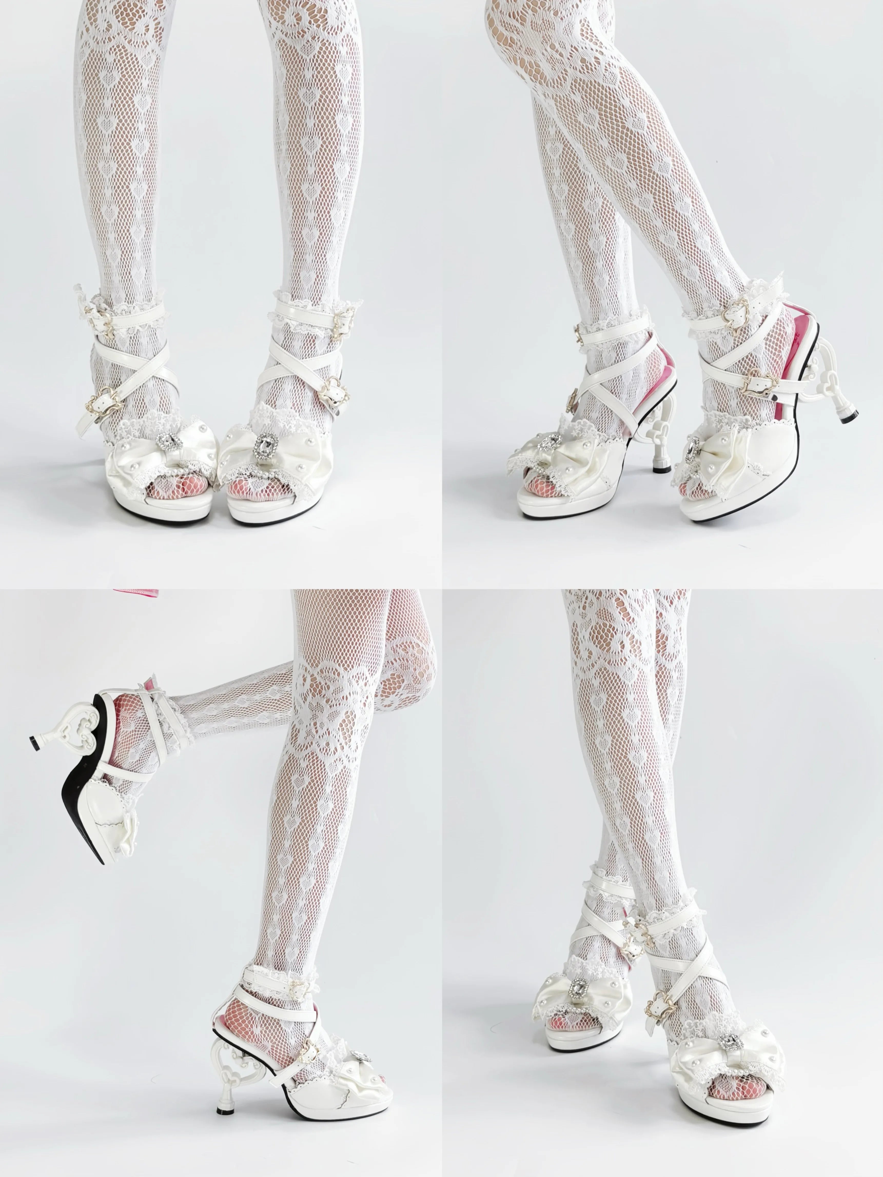 Heisei Yukihime Japanese Peep Toe Heels