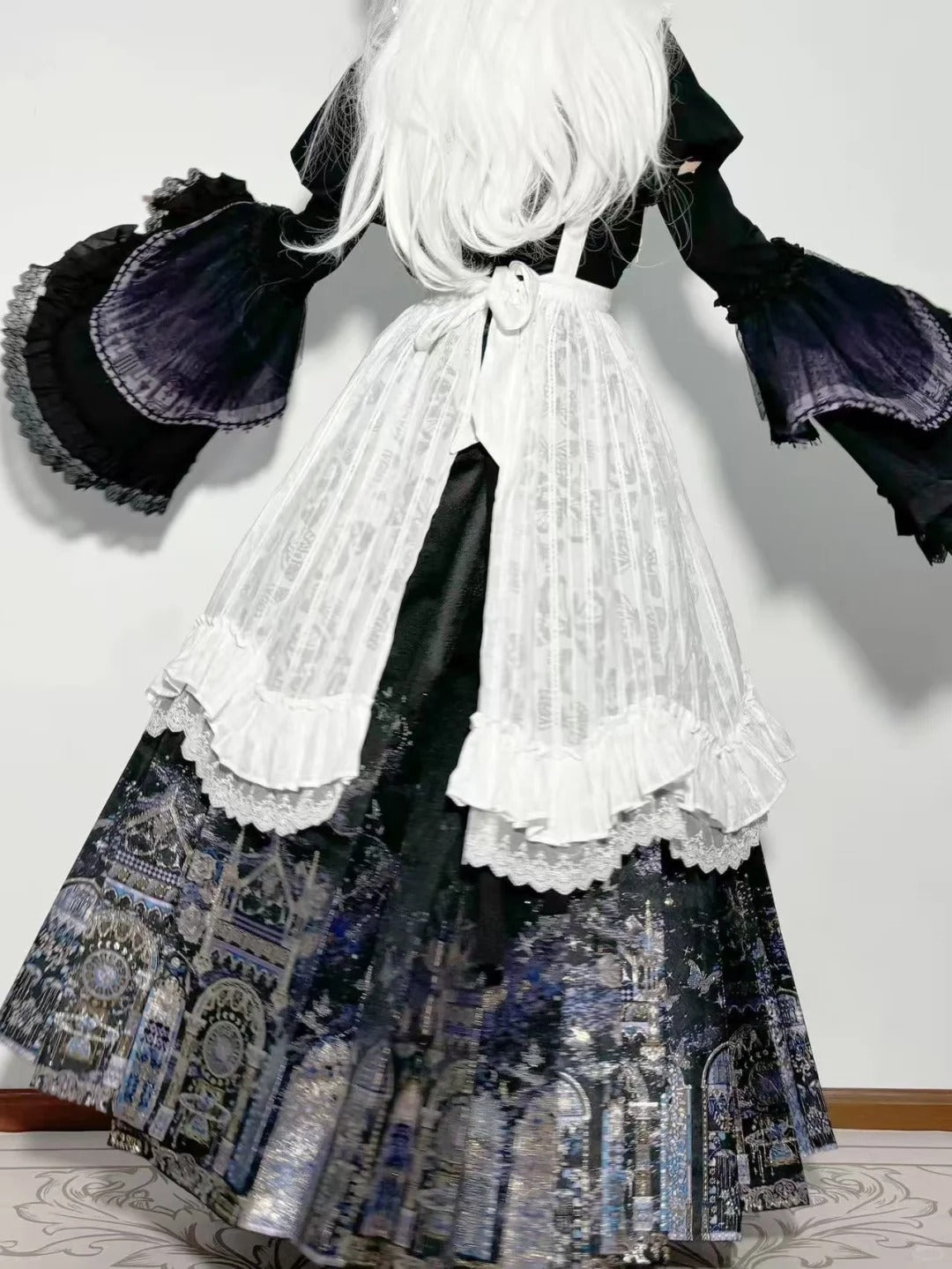 Pinellia · Star‑Orbit Sanctuary Gothic Lolita Blouse & Half Skirt Set