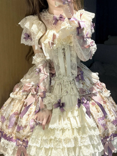Antique Gem Fragrance Lolita Purple JSK Dress Set