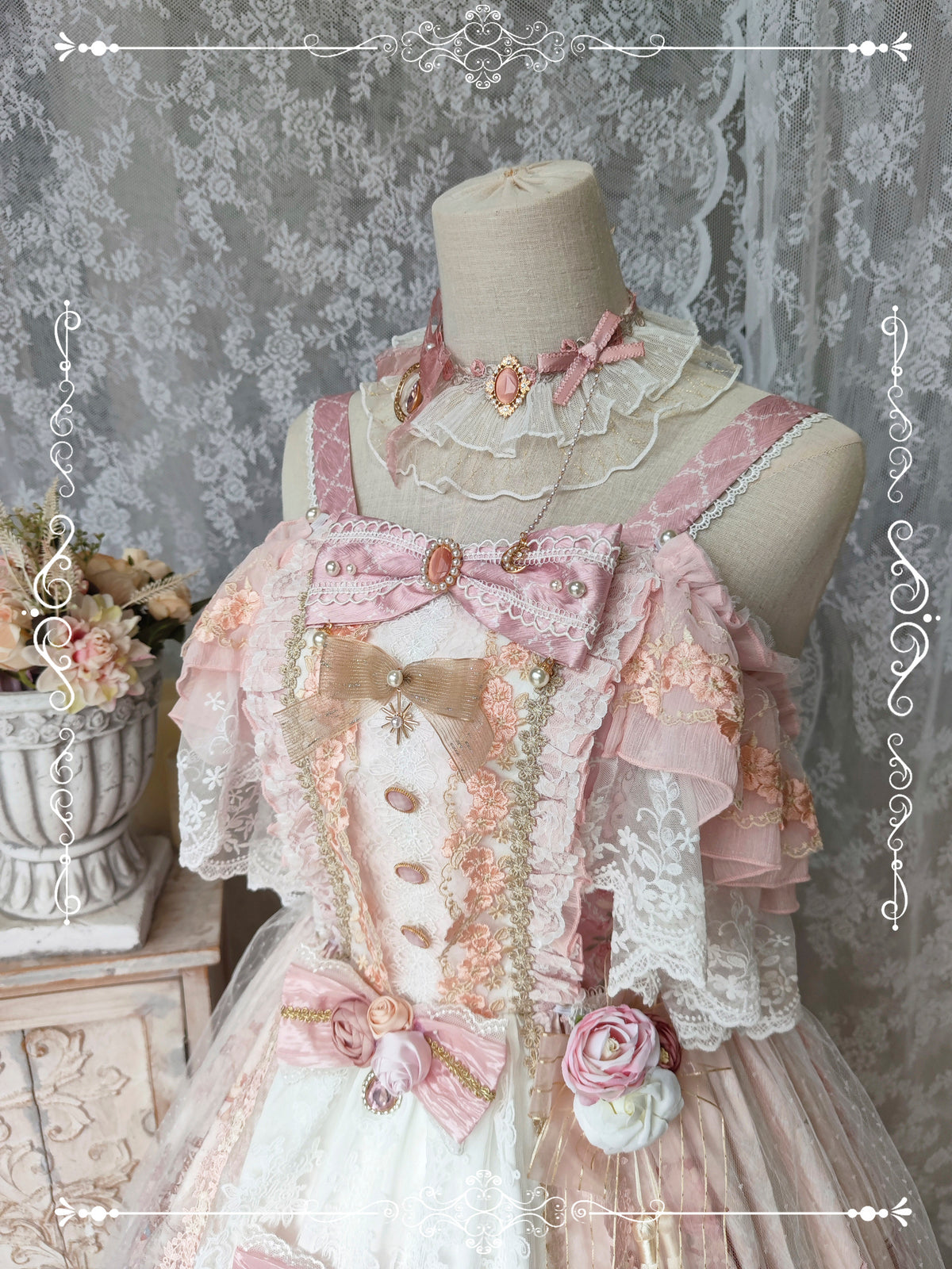 Moon Ballad Lolita Gorgeous Bridal Light Pink JSK Full Set