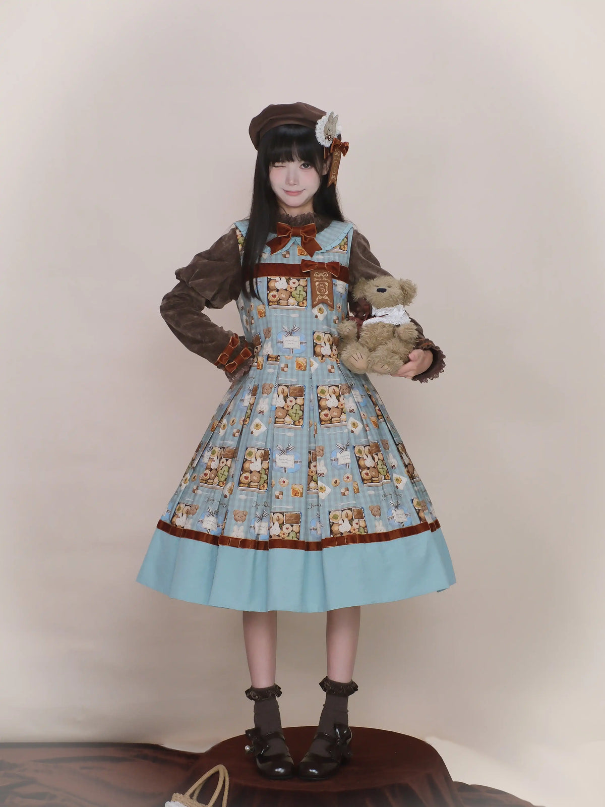 Cookie Box Lolita JSK SK Vest Blouse and Accessories Set