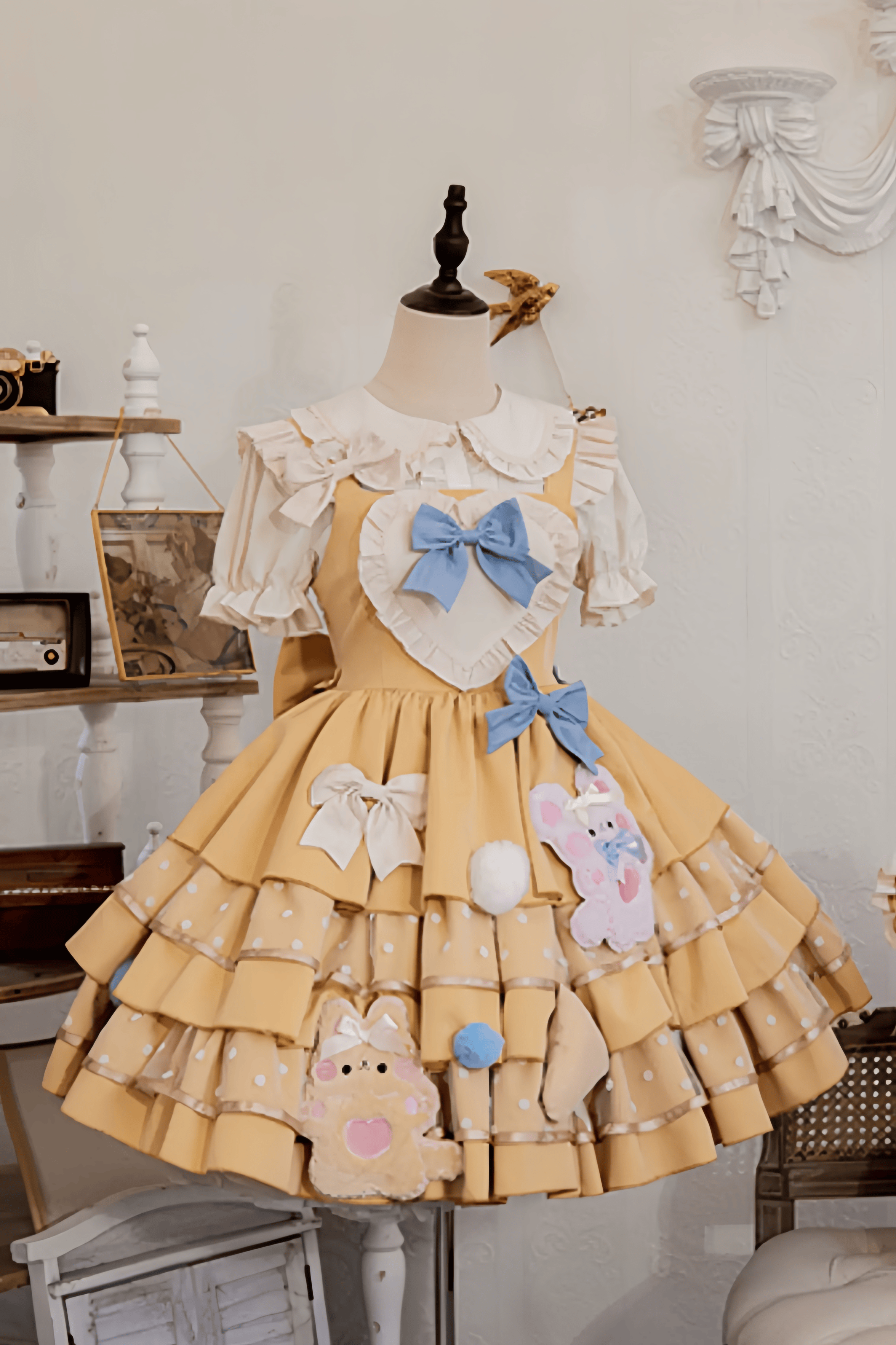 Sunny Bear Picnic Lolita Yellow JSK Dress