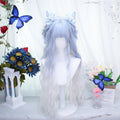 Long Blue White Mixed Color Curly Sweet Hair LE7007