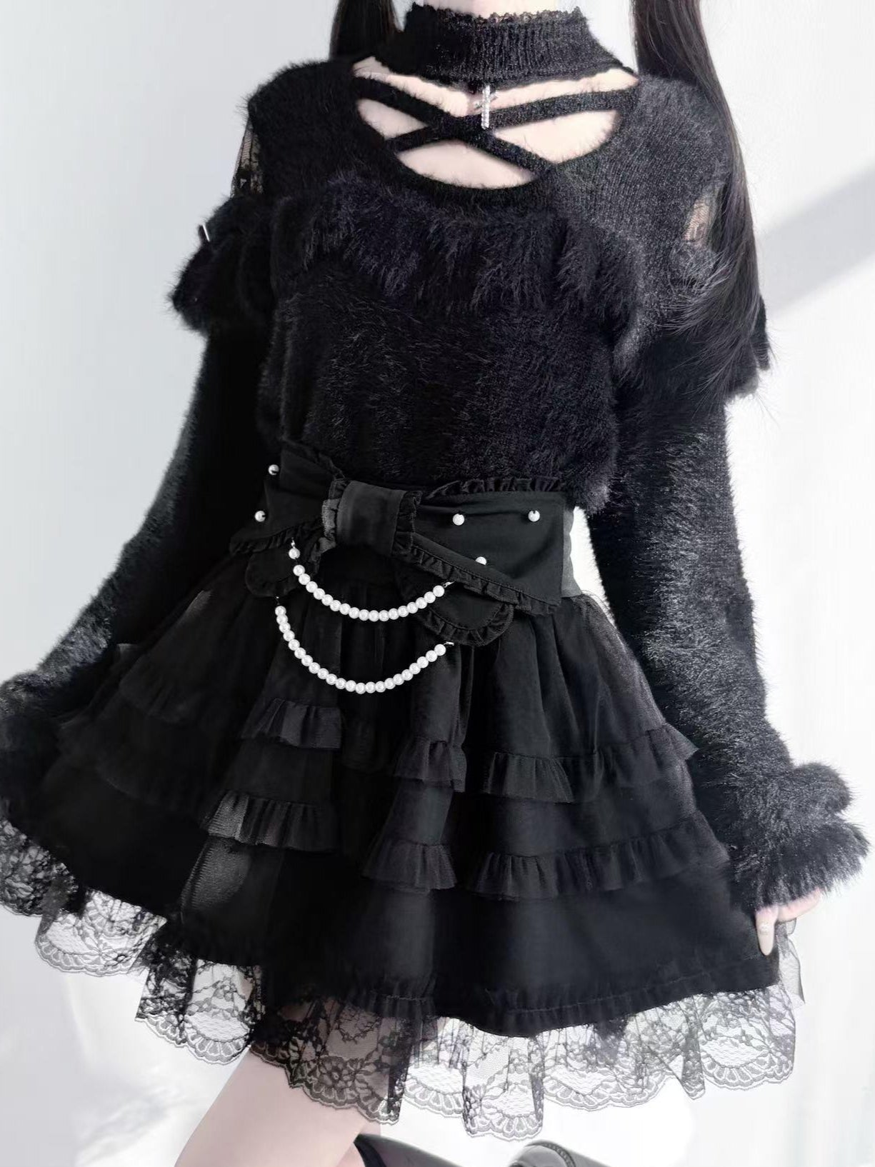 Lolita Japanese Subculture Cross Knit Top LR1006