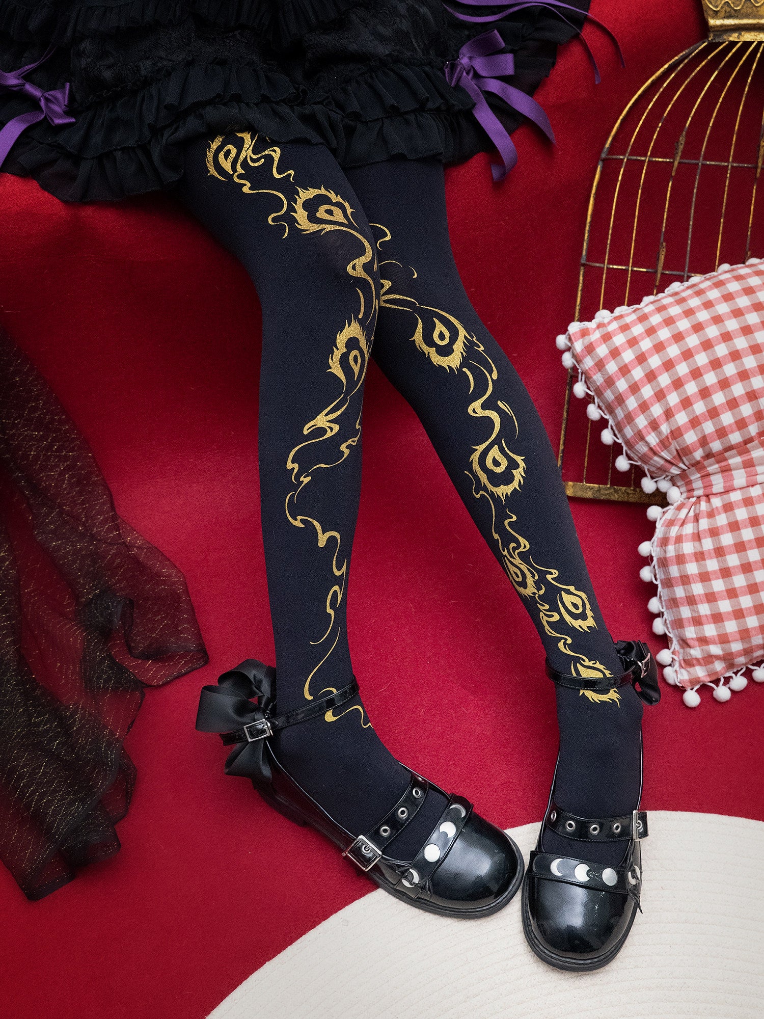 Dream Witch Velvet Printed Lolita Tights