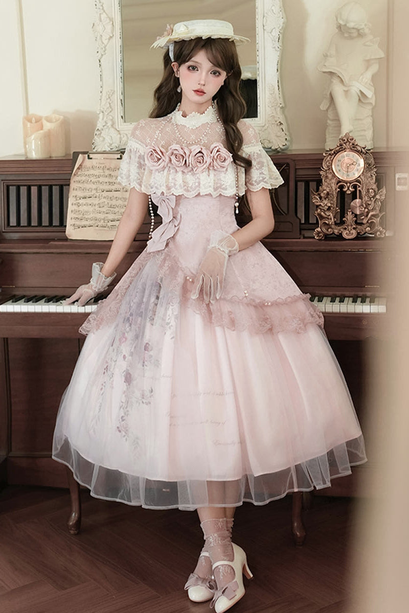 Rose Sonnet Lolita Pink Dress Set