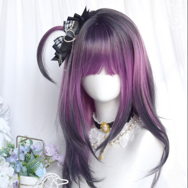 Long Curly Berry Ryousangata Highlights Wig LE7032