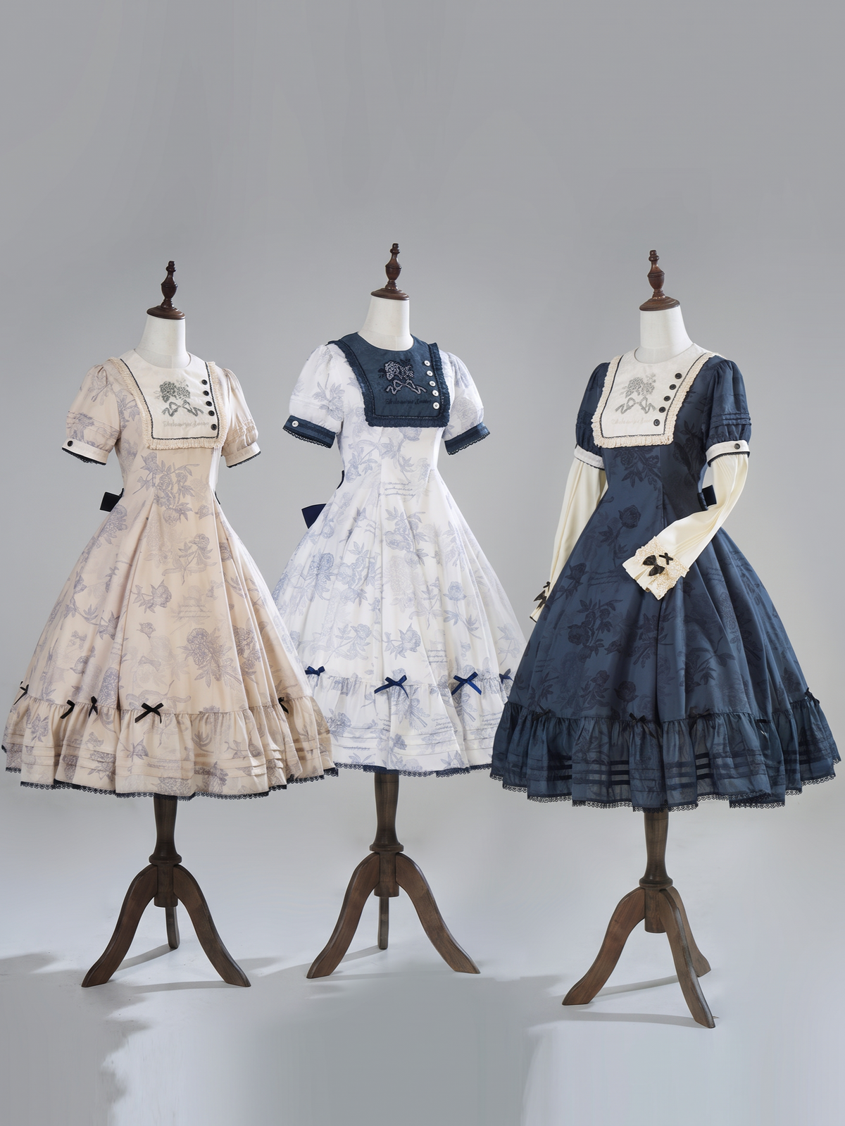 Peony Whisper Lolita Cla Printed Six‑Gore Cut Long OP Dress