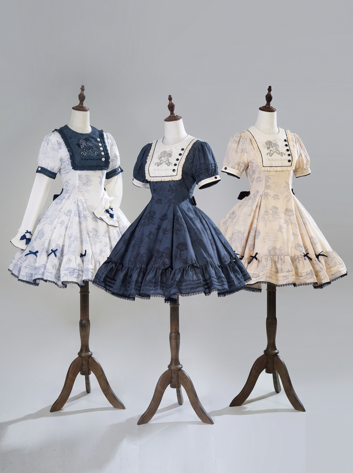 Peony Whisper Lolita Cla Printed Six‑Gore Cut Short OP Dress