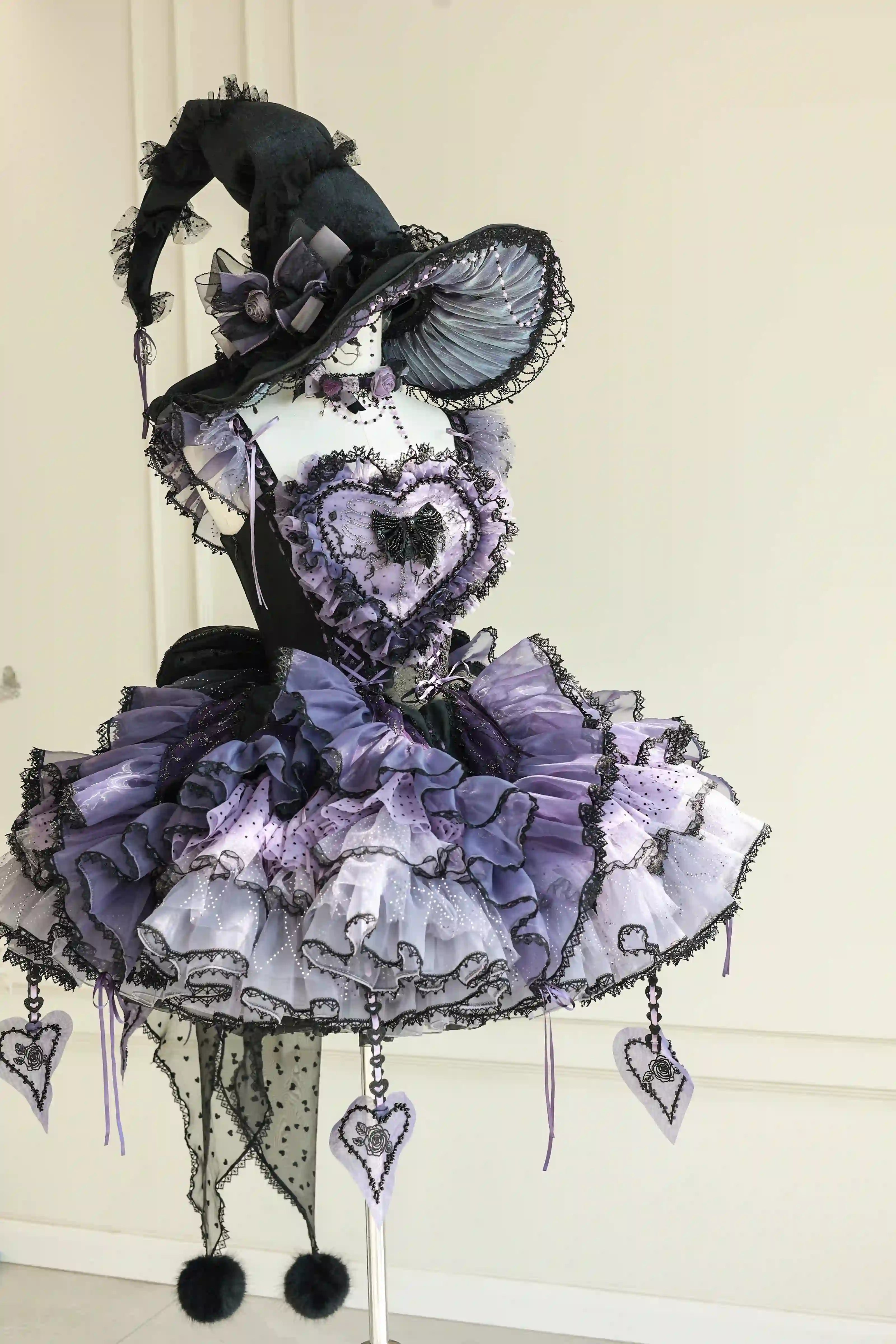 Rock Sweetheart Gothic Sweet Lolita Heart Corset Ruffle Mini Skirt Set
