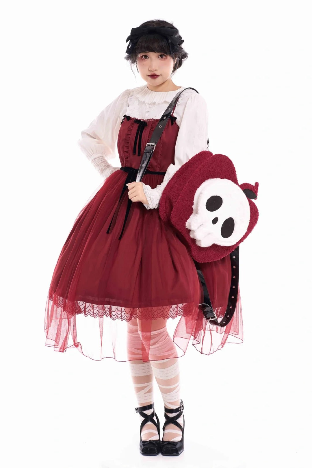 Gothic Style Novelty Irregular Apple Skull Bag
