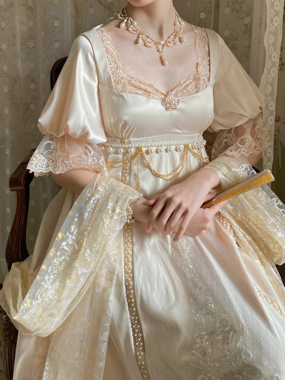 Elodie’s Poem Oil Painting Vintage Empire Waist Lolita OP Dress