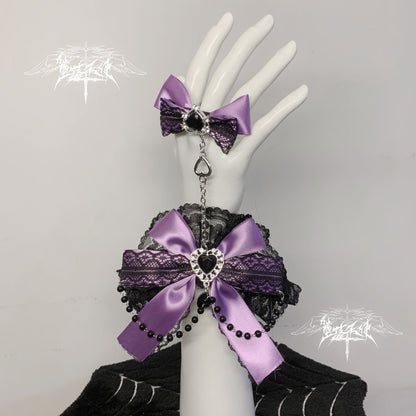 Y2K Harajuku Lace Hand Cuff & Slave Bracelet LE6005