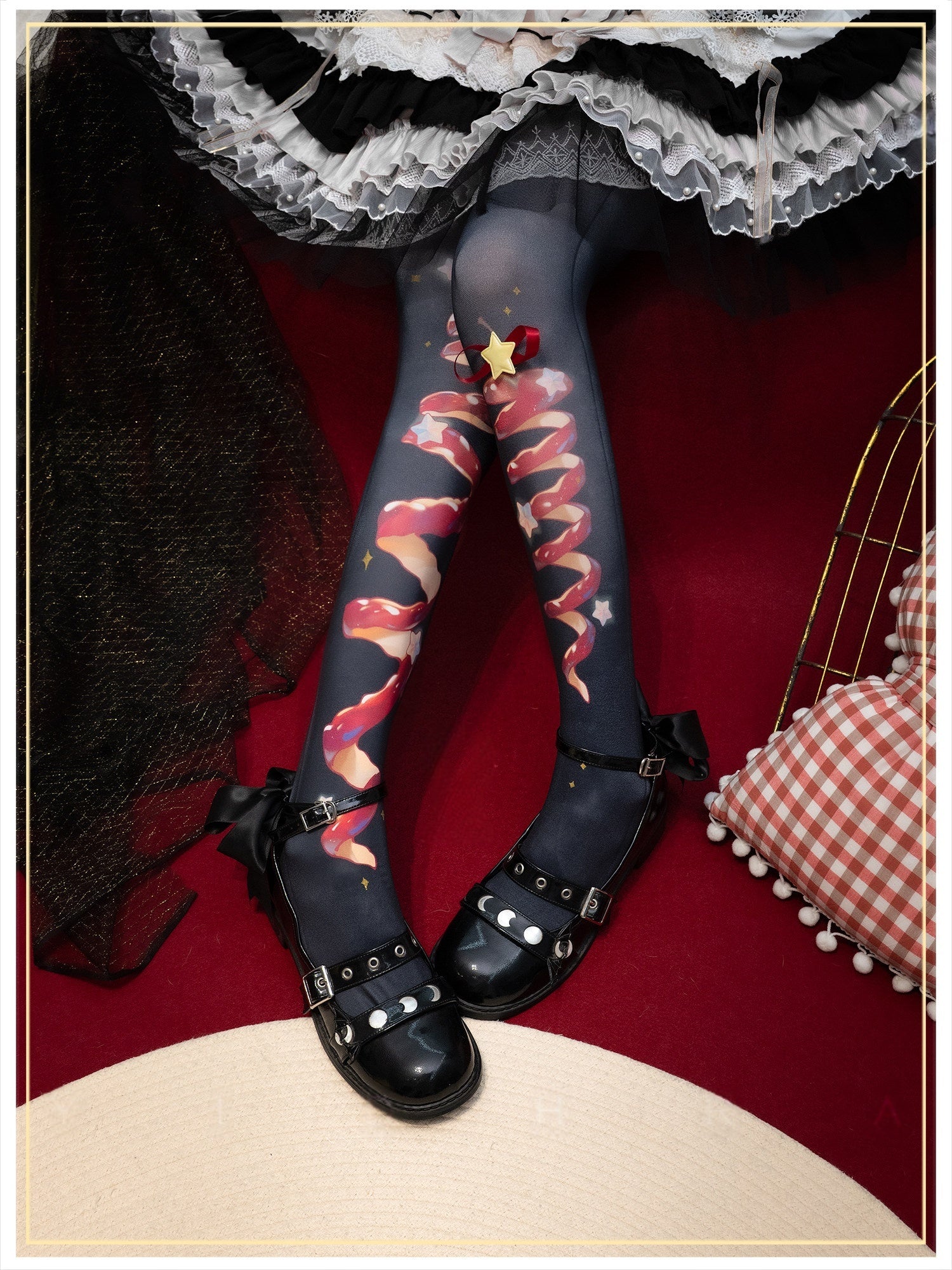 Peaceful Christmas Lolita Printed Tights