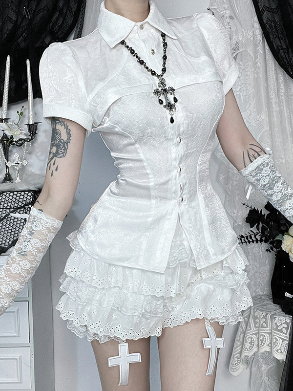 Lolita White Vintage  Gothic Outfit LG1043