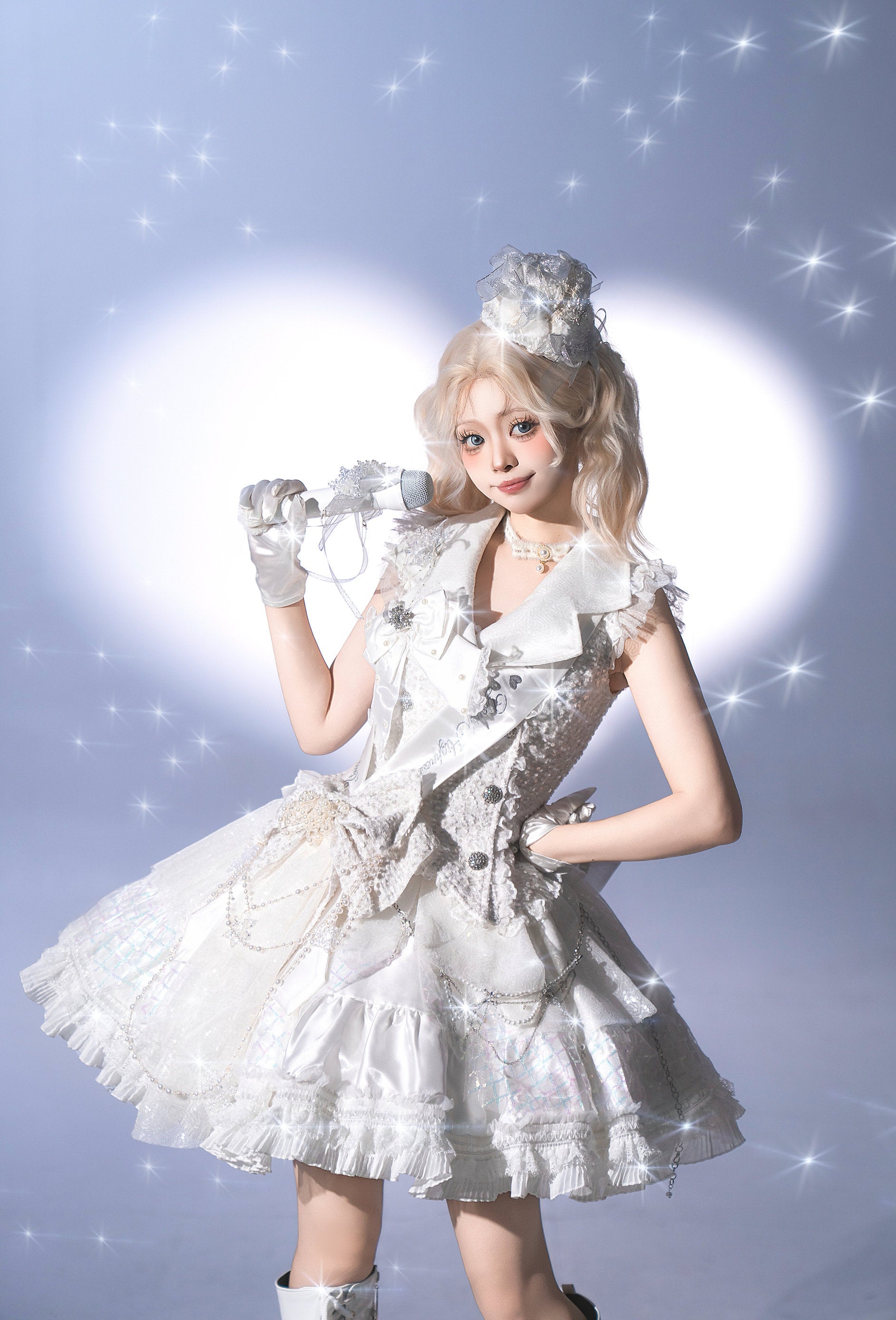 First Snow Lolita Girl Group Idol Costume Outfit Set