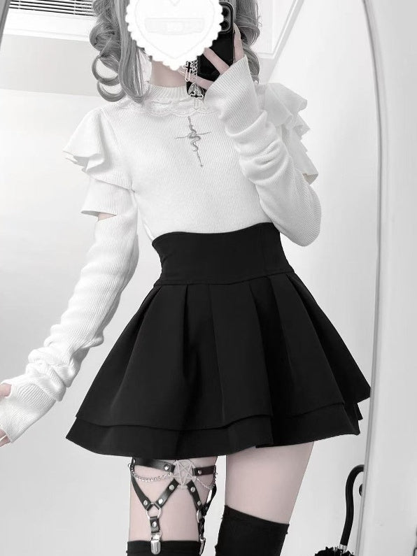 Lolita Goth Subculture Mock Turtleneck Knit Top  LR1005