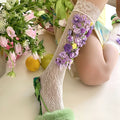 Dreamy Purple Fairy Flower French Vintage Bow Pile SocksLE9034