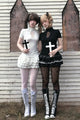 Gothic Cross Cut-Out Top & Skirt Set