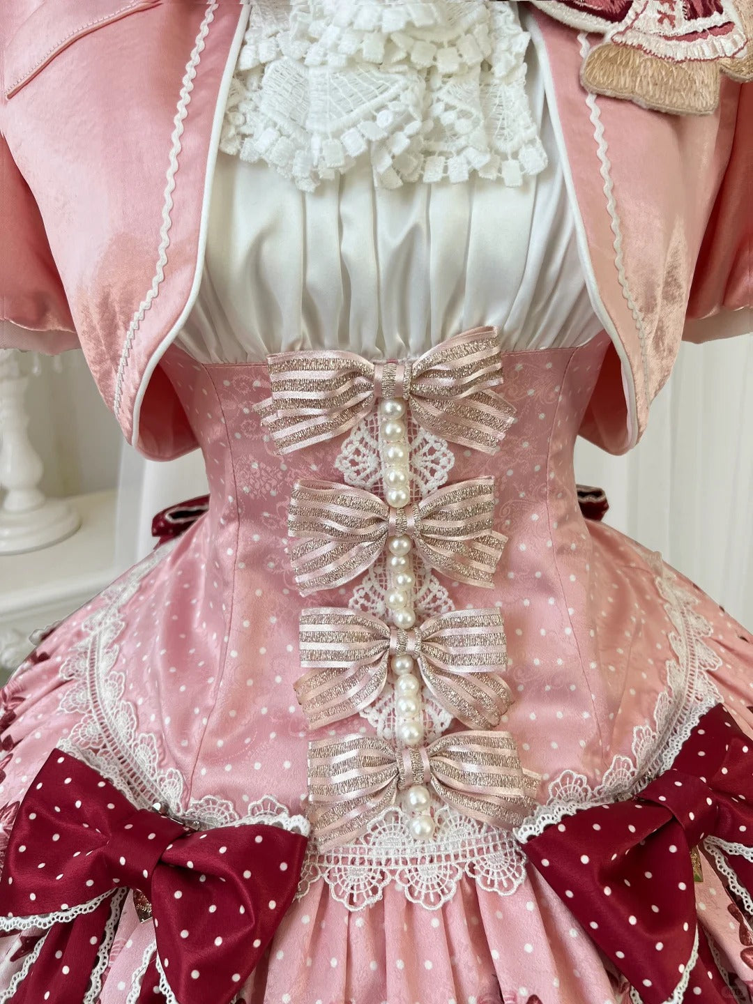 Strawberry Fantasy Night Sweet Lolita JSK Dress Cape Set