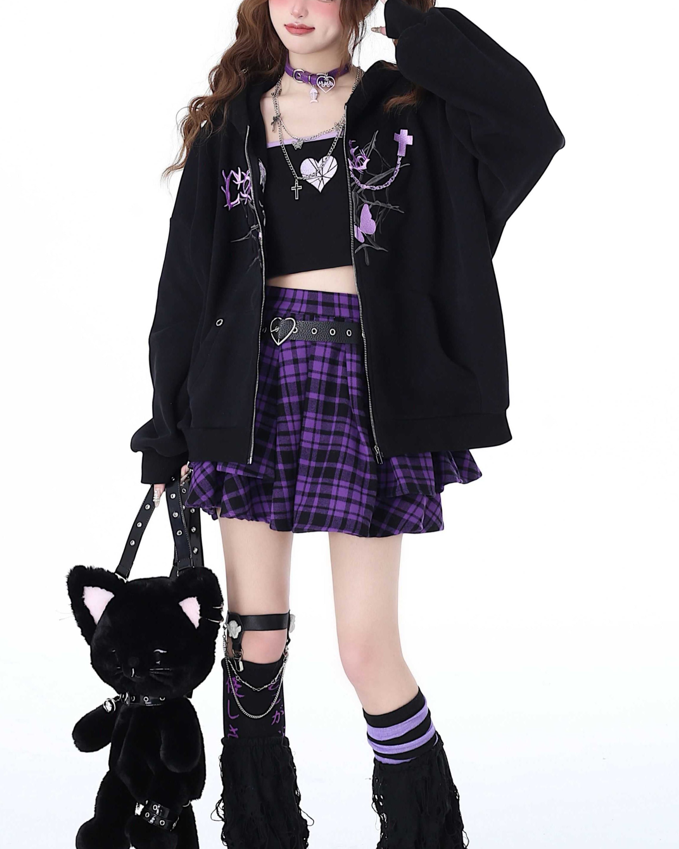 Sweet Punk Y2K Oversized Hoodie Jacket LE1025