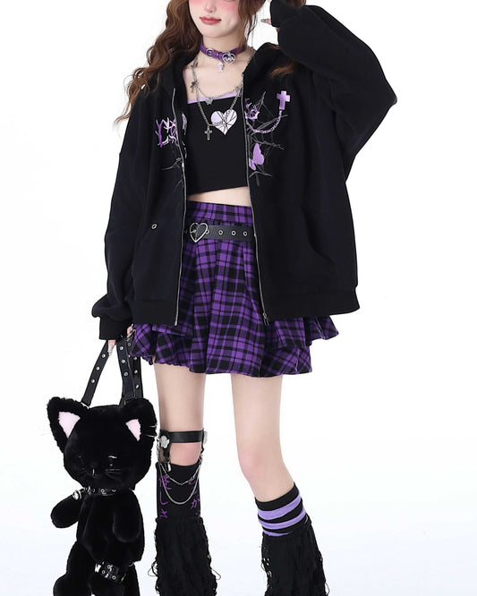 Sweet Punk Y2K Oversized Hoodie Jacket LE1025
