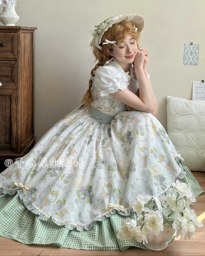 Lolita Blueberry Print Long JSK Dress LC1007