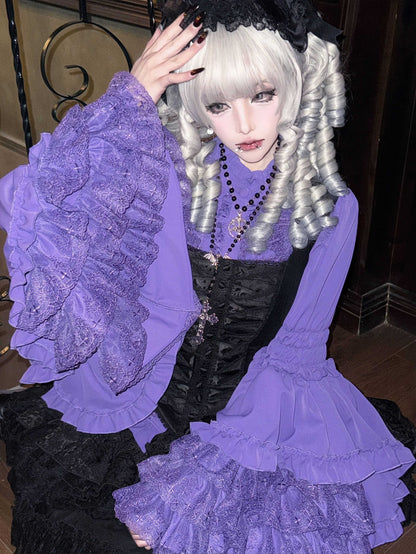 Lolita Gothic Vintage  Hime Sleeve Blouse LE1013