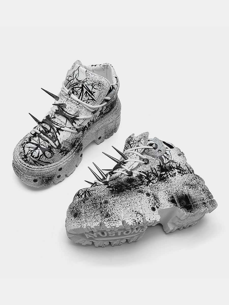 Y2K Gray Platform Shoes LE5009