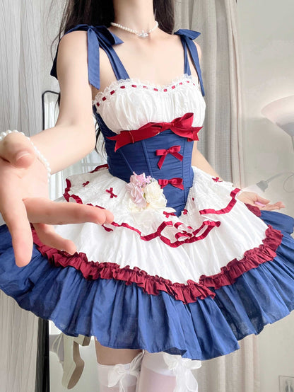 Lolita Snow White Princess Ballerina Corset Strap Dress LS1022