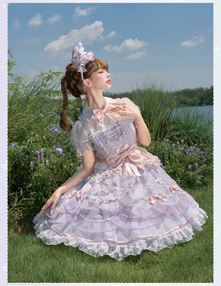 Cinnamoroll Ocean Theme Collaboration Series Lolita Purple JSK & OP Set