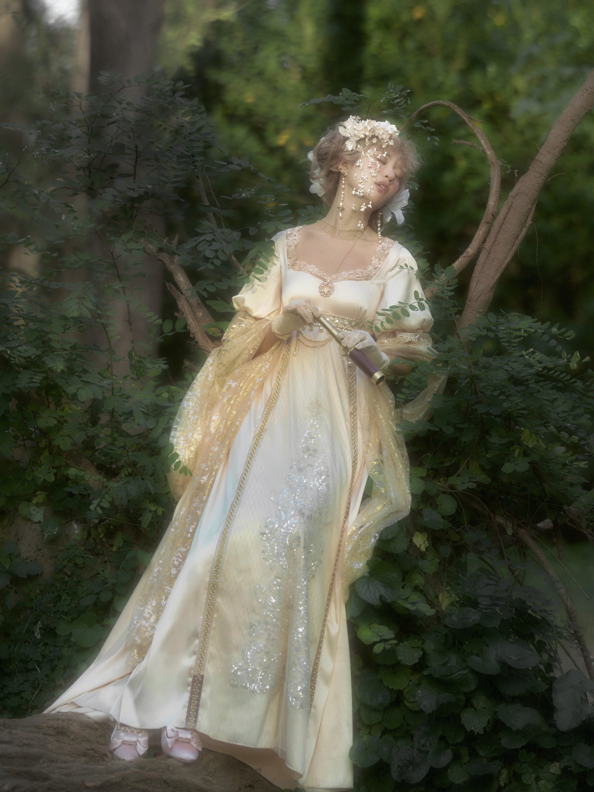 Elodie’s Poem Oil Painting Vintage Empire Waist Lolita OP Dress
