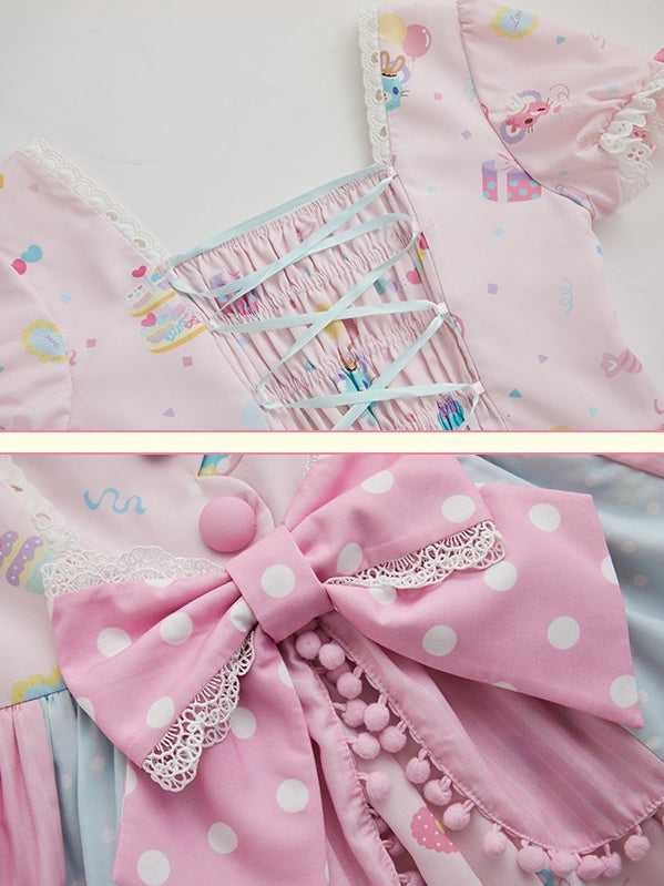 Sugarbunnies Collaboration Lolita Patchwork OP Dress