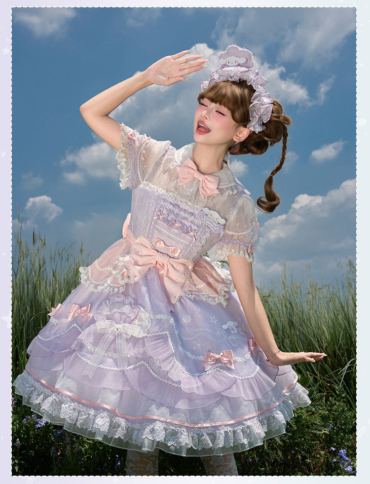 Cinnamoroll Ocean Theme Collaboration Series Lolita Purple JSK & OP Set