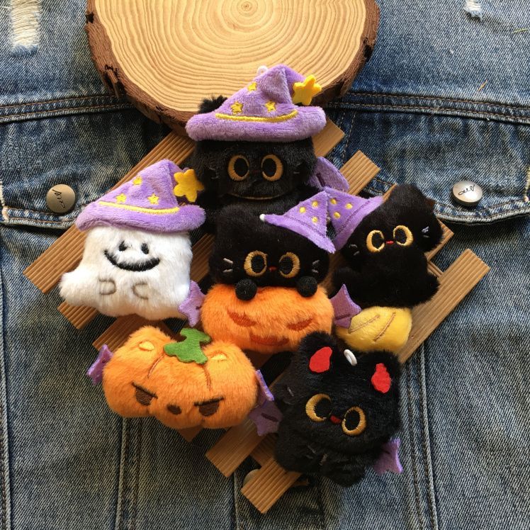 Halloween Cute Black Cat Plush Charm