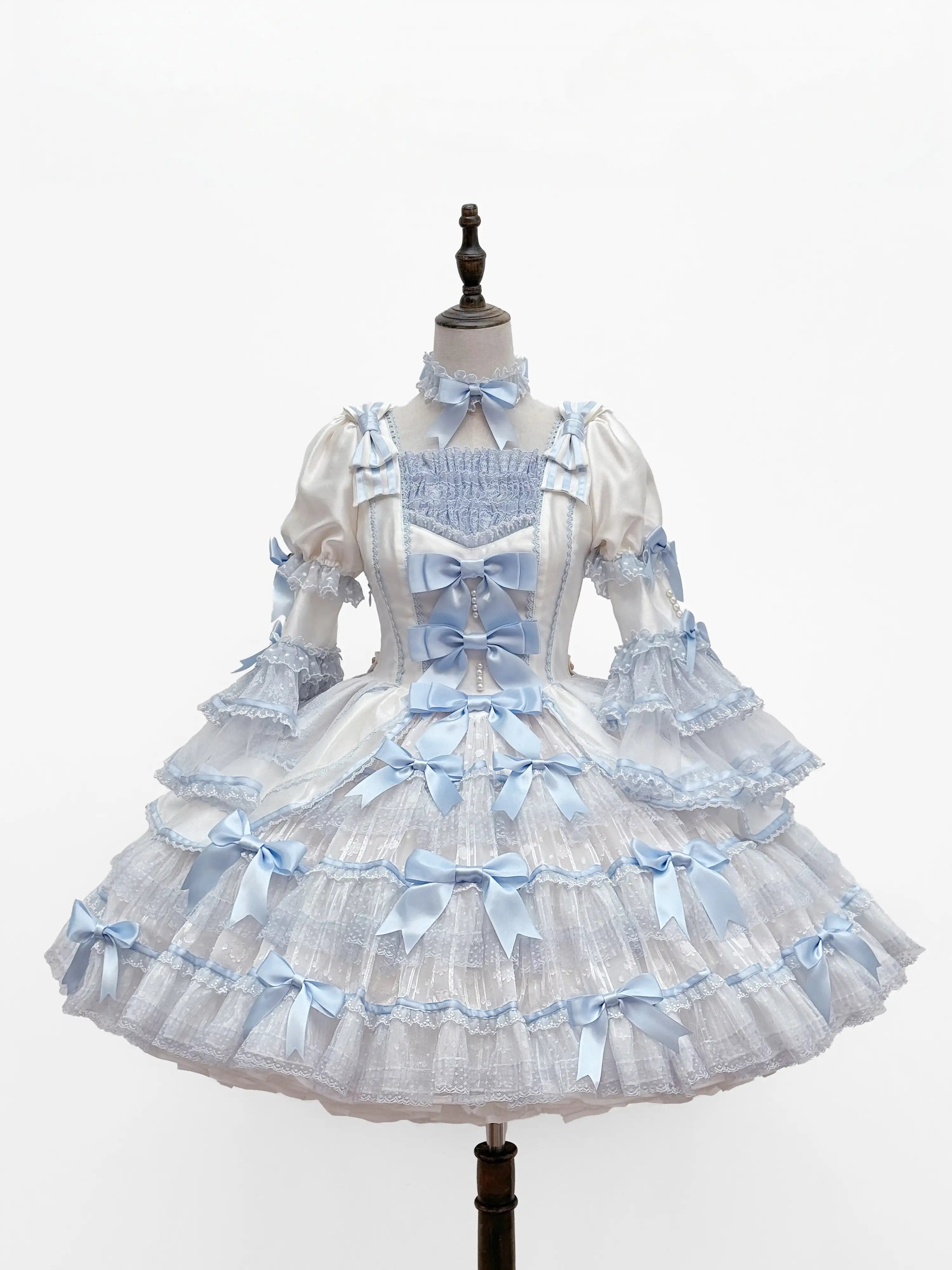 Velvet Cake Doll Pink Black Tiered Ruffle Classic Lolita JSK