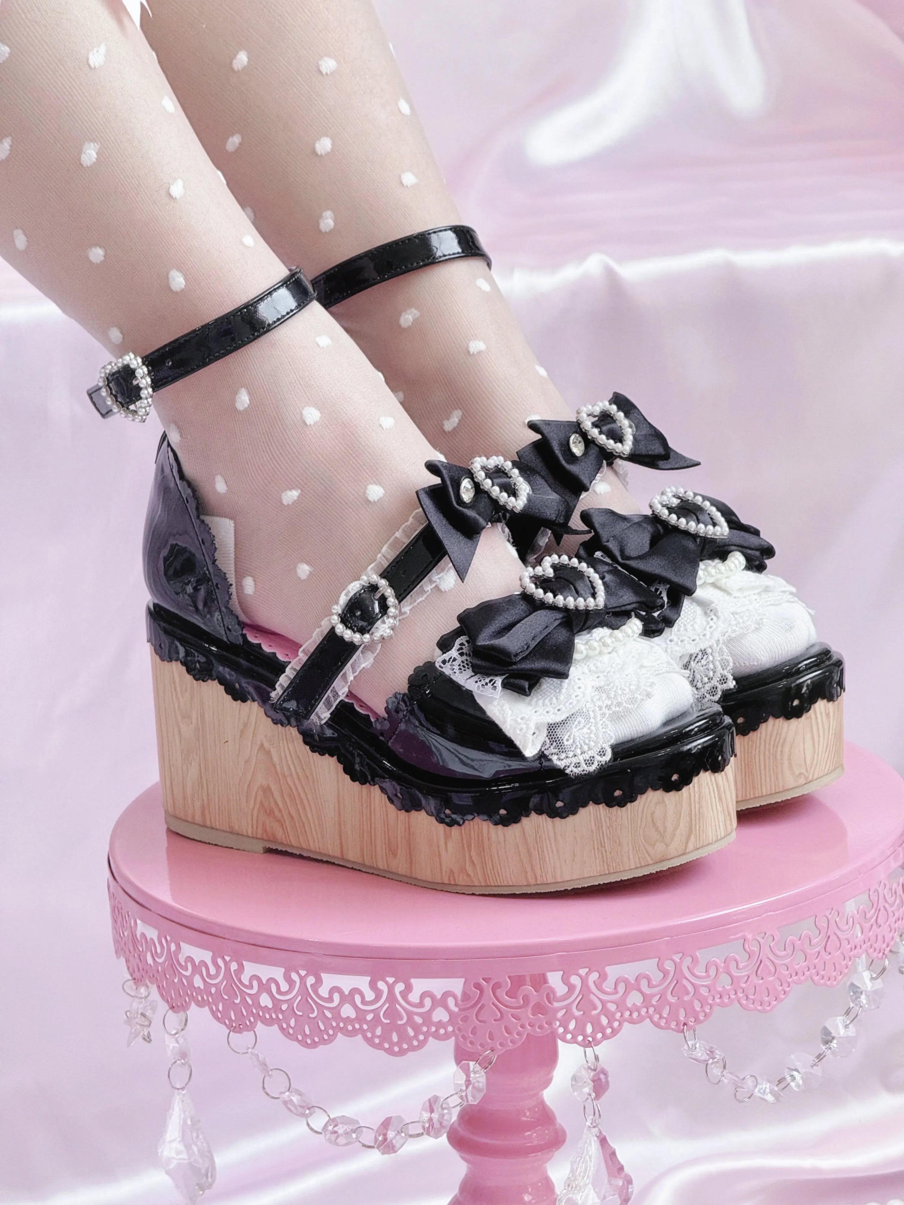 Showa Summer Dream Japanese Wedge Lolita Shoes