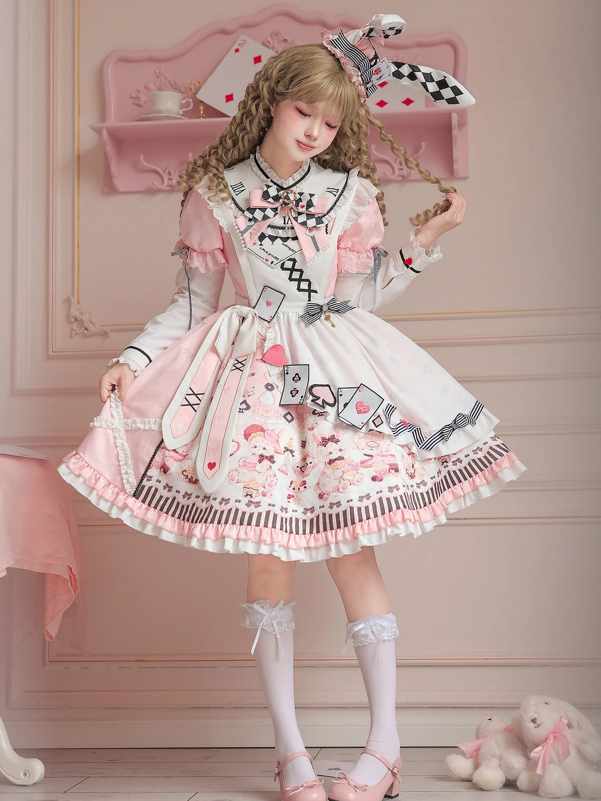 Alice Tea Party 2.0 Original Fairy Tale Style Lolita Pink OP Dress Set