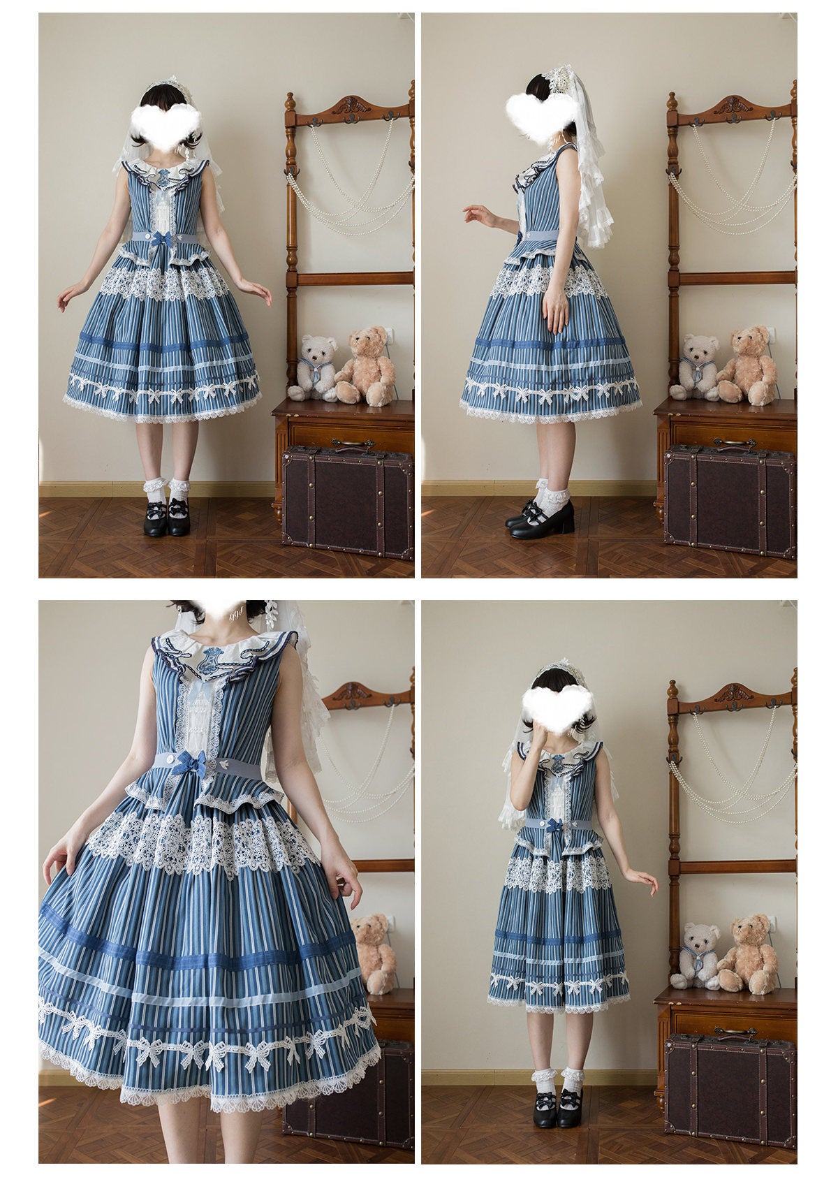 Voyage Apollo Original Sweet Lolita Striped OP/JSK Dress