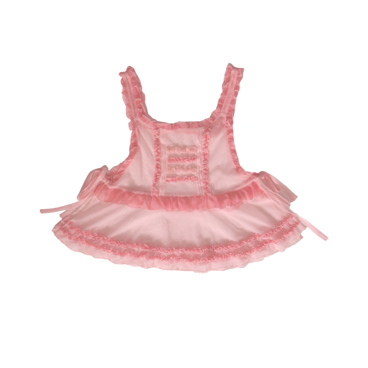 Maiden Tulle Lolita Pink & White Two-tone Spliced Overdress Dress Set