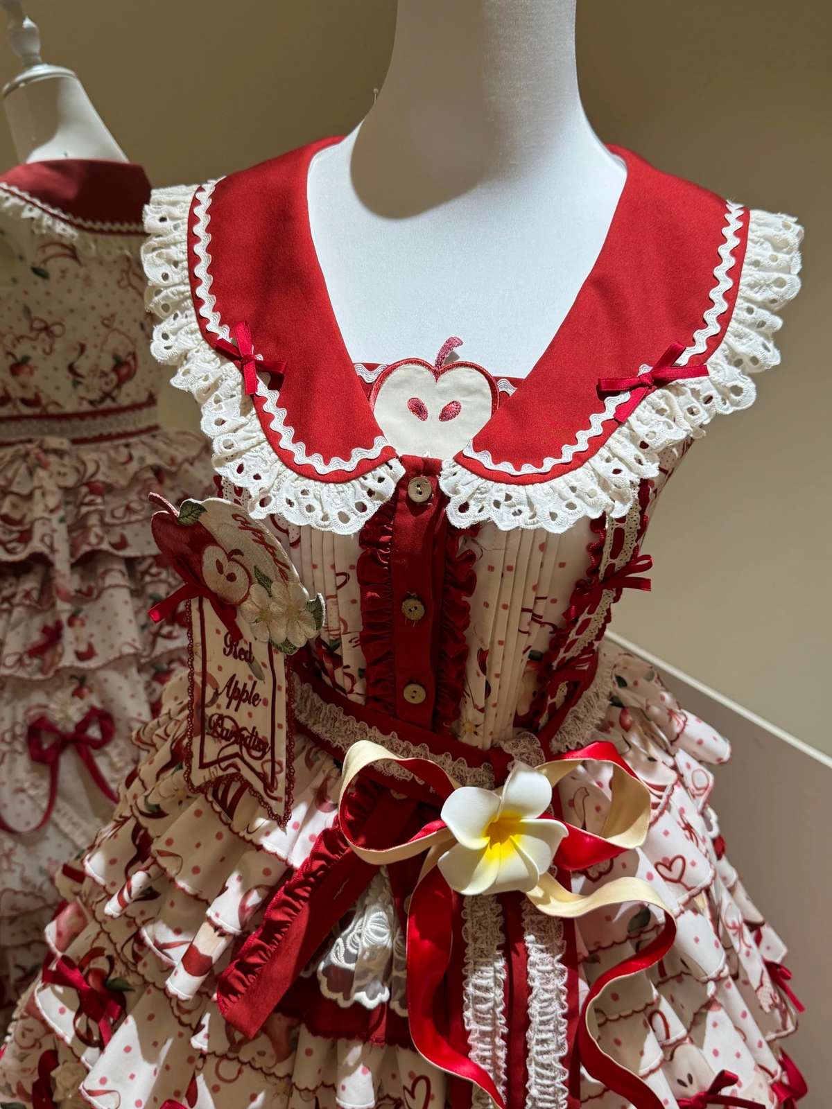 Apple Layered Knot Sweet Lolita Pastoral Girl Dress Set