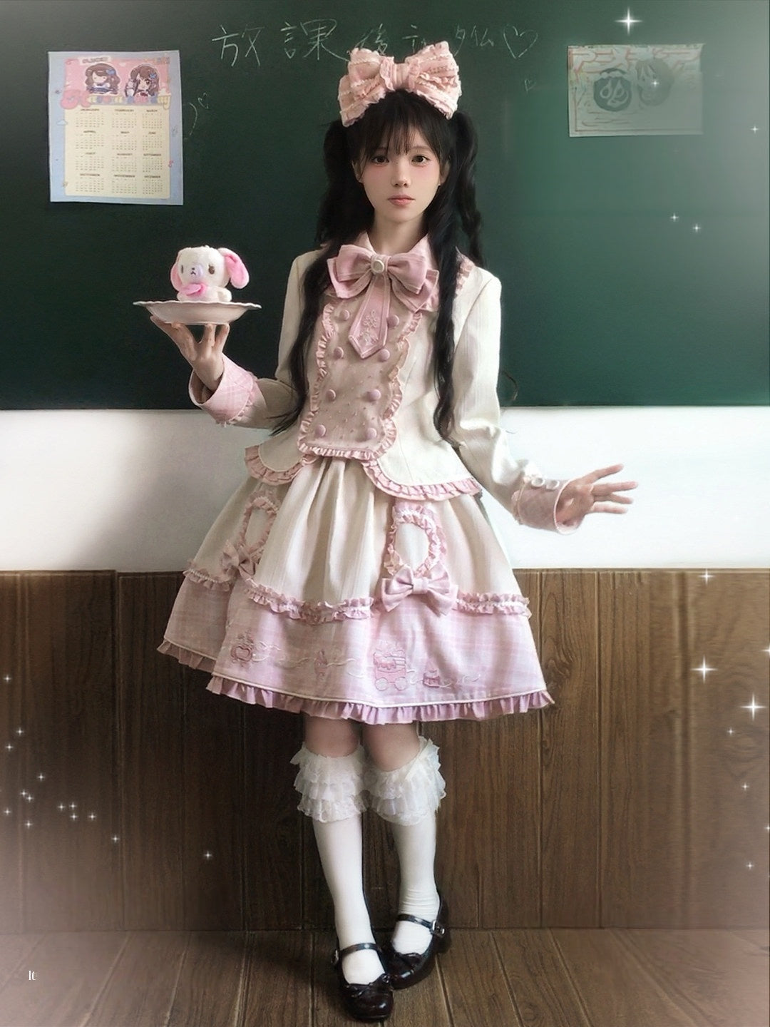 Dessert Train Sweet Lolita Inner Top & SK Jumper Skirt Set