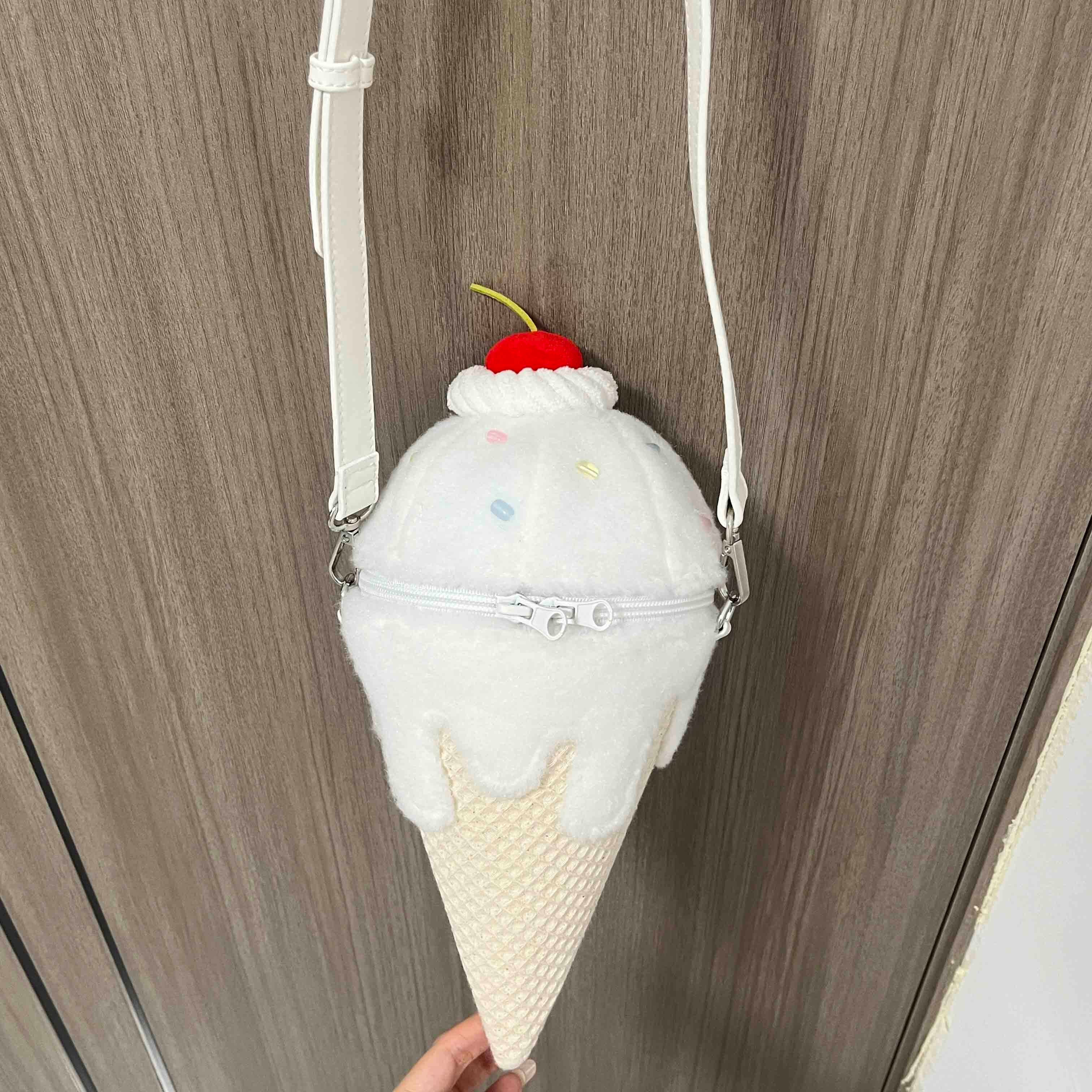 Melting Ice Cream Plush Crossbody Bag