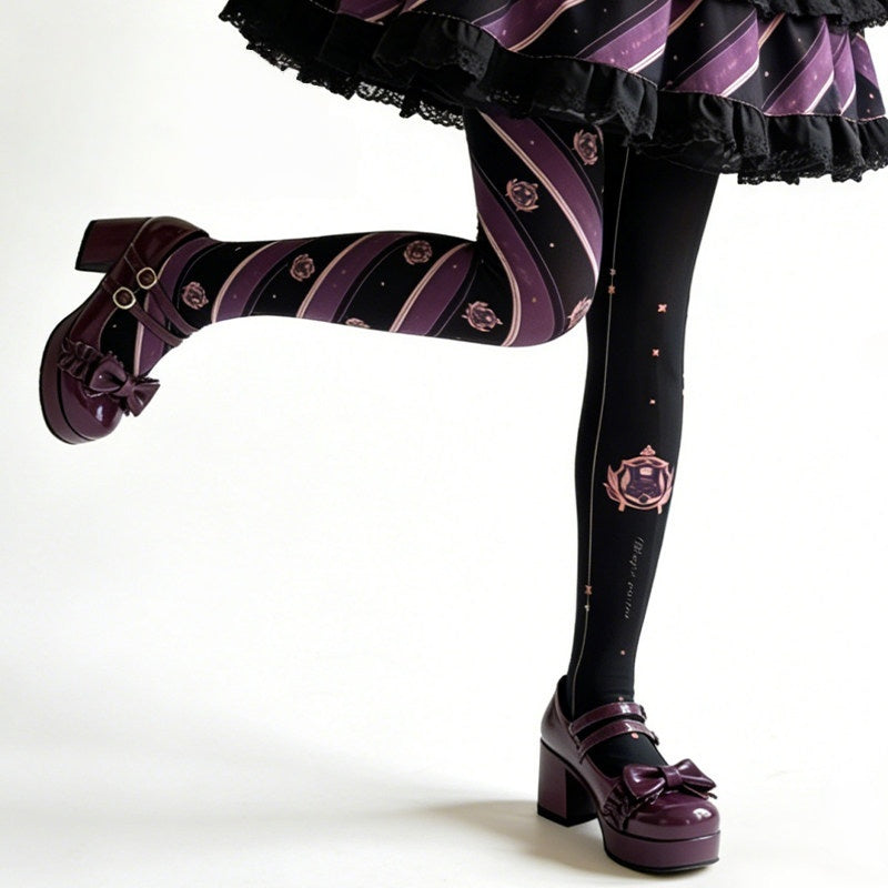 Magic Potion Diagonal Stripe Velvet Lolita Tights