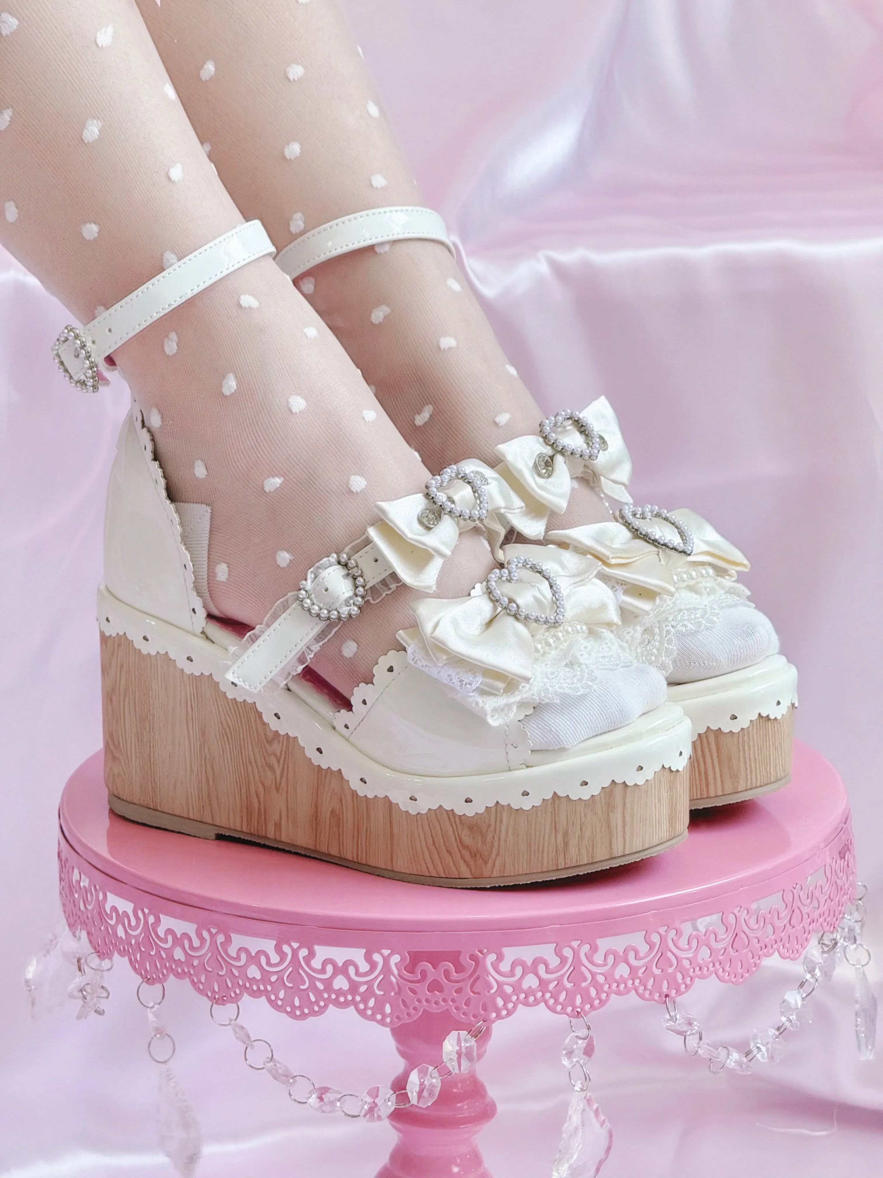 Showa Summer Dream Japanese Wedge Lolita Shoes